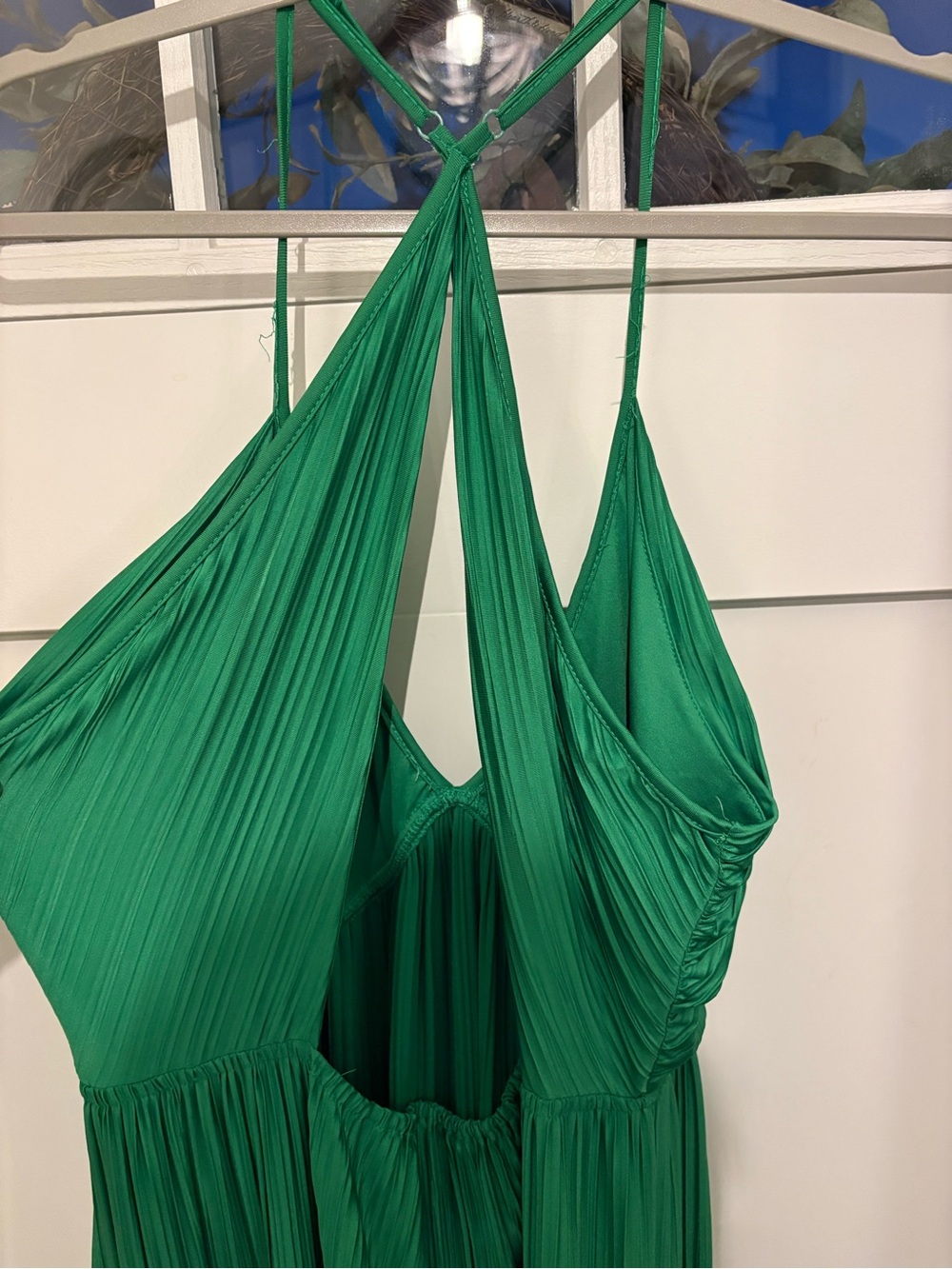 Wishlist Emerald Green Pleated Halter Dress - Picture 3 of 5